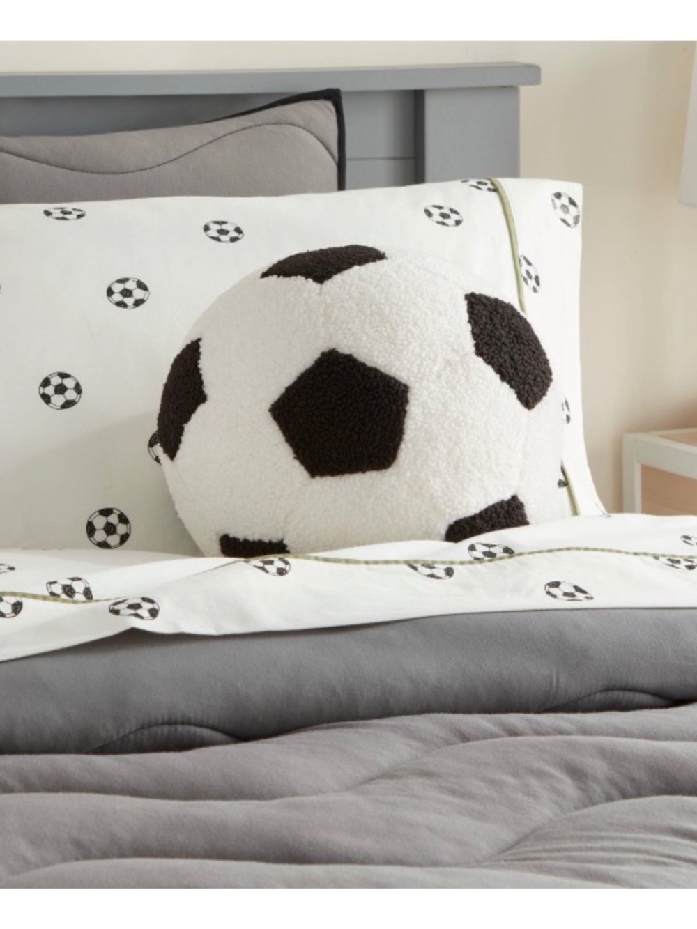 Soccer Ball Sport Boucle Decorative Throw Pillow - Pillowfort
